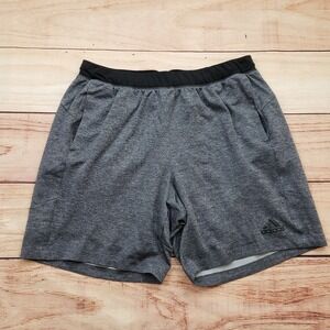Adidas Short Mens Medium Gray Black Lightweight Outdoor Workout Active‎ Adult *